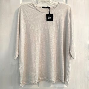Jarbo Vulin 100% Linen Top Size 32/Dove NEW